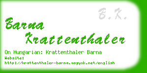 barna krattenthaler business card